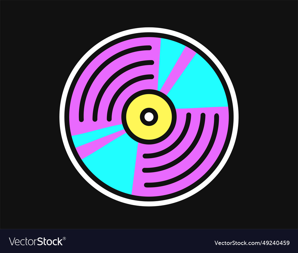 Compact disc or cd disk laser disc 90s compact Vector Image