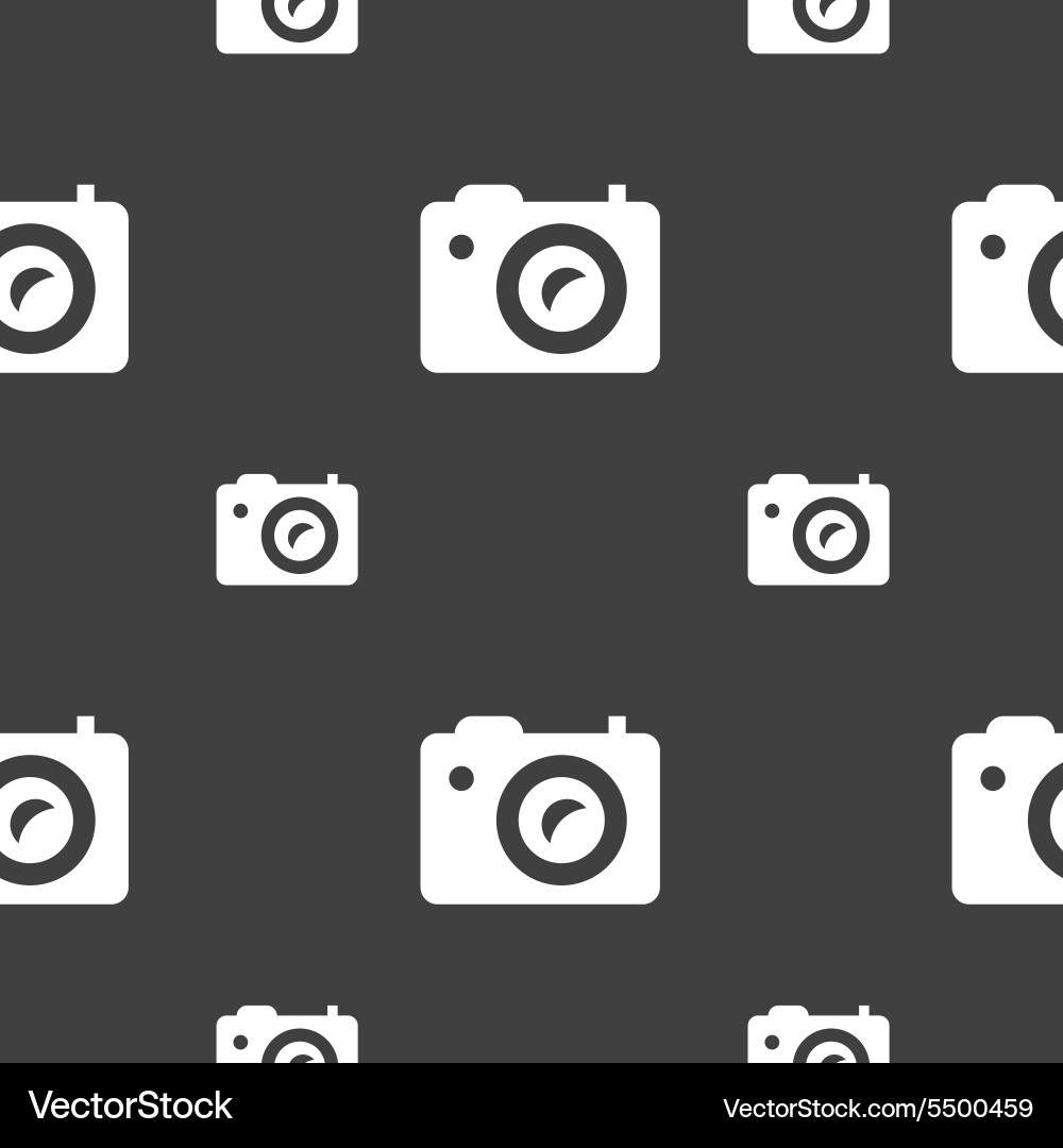 Digital photo camera icon sign seamless pattern Vector Image