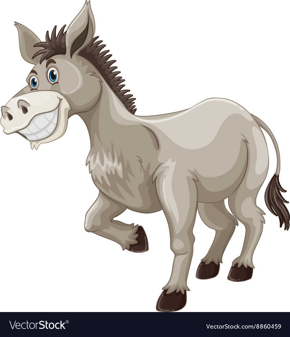 Donkey with silly face Royalty Free Vector Image