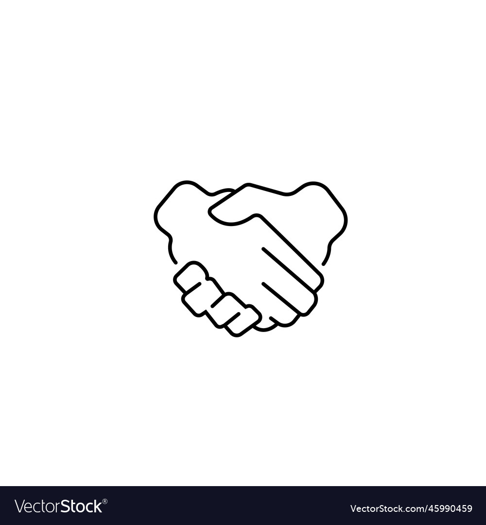 Handshake Gesture Linear Icon. Thin Line Illustration. Shaking