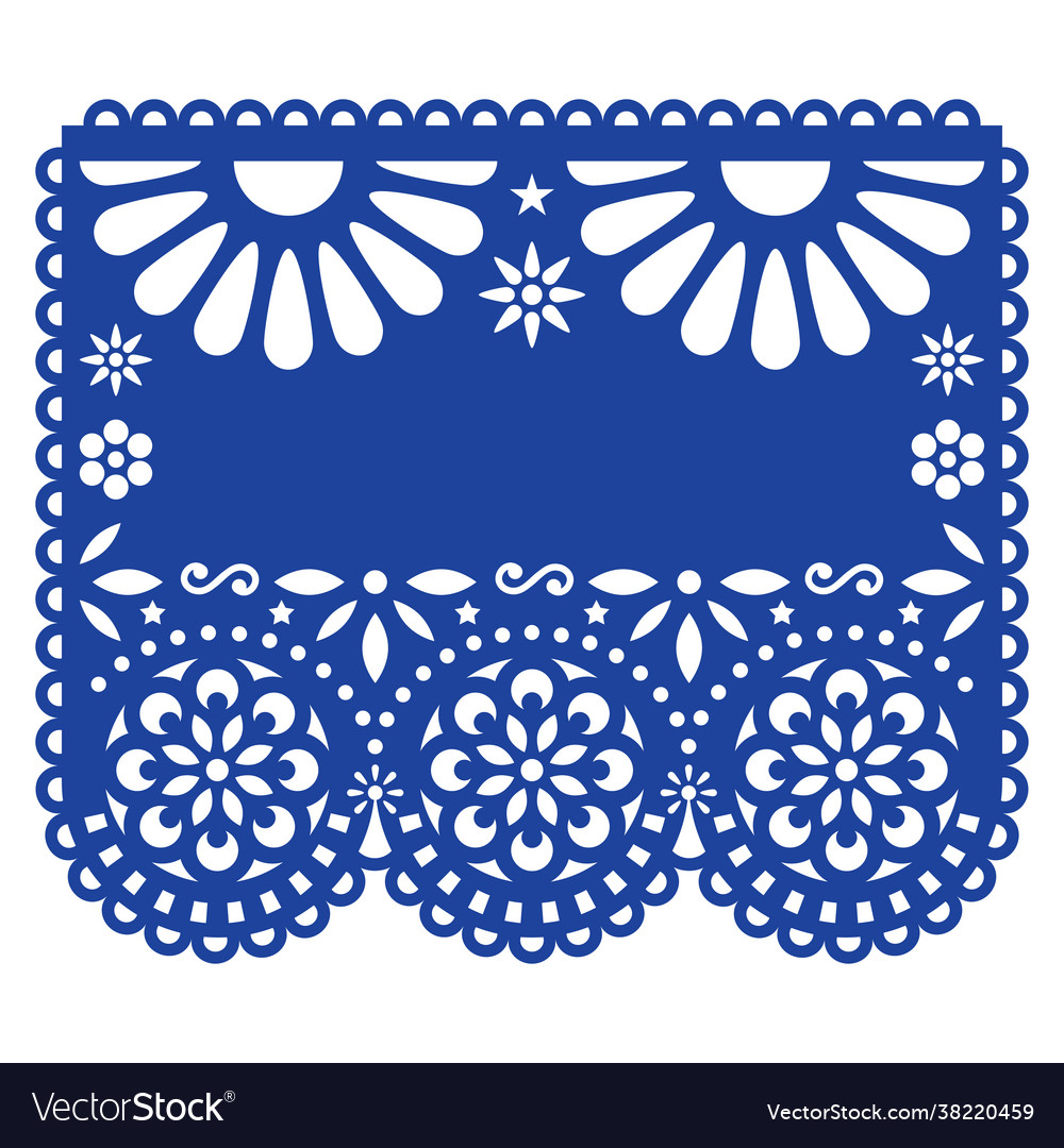 Mexican papel picado template design Royalty Free Vector