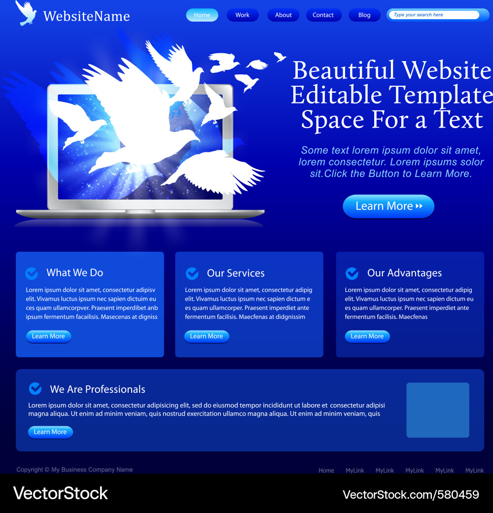 Website template Royalty Free Vector Image - VectorStock