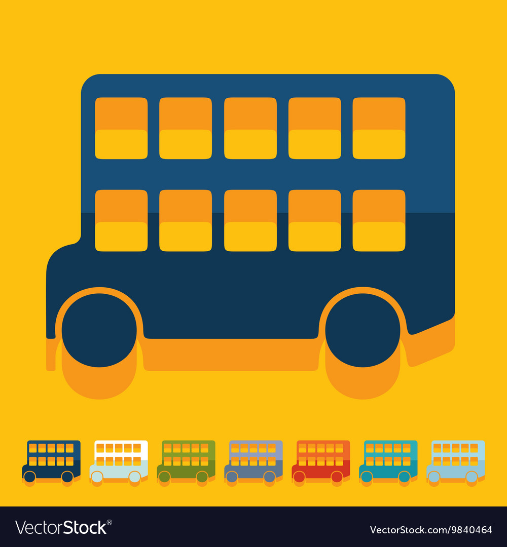 Flat Design Bus Double Decker Royalty Free Vector Image