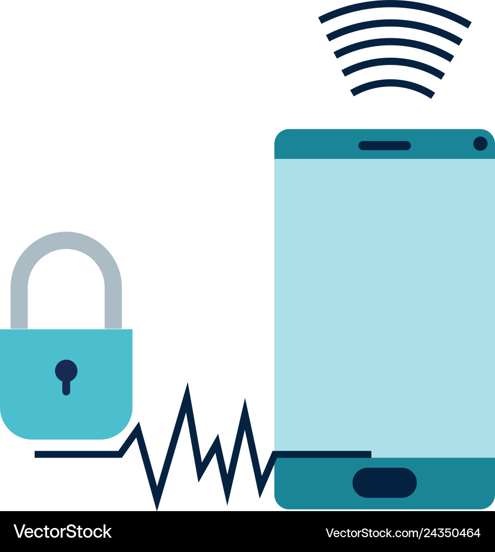 Smartphone with sound wave isolated icon Vector Image