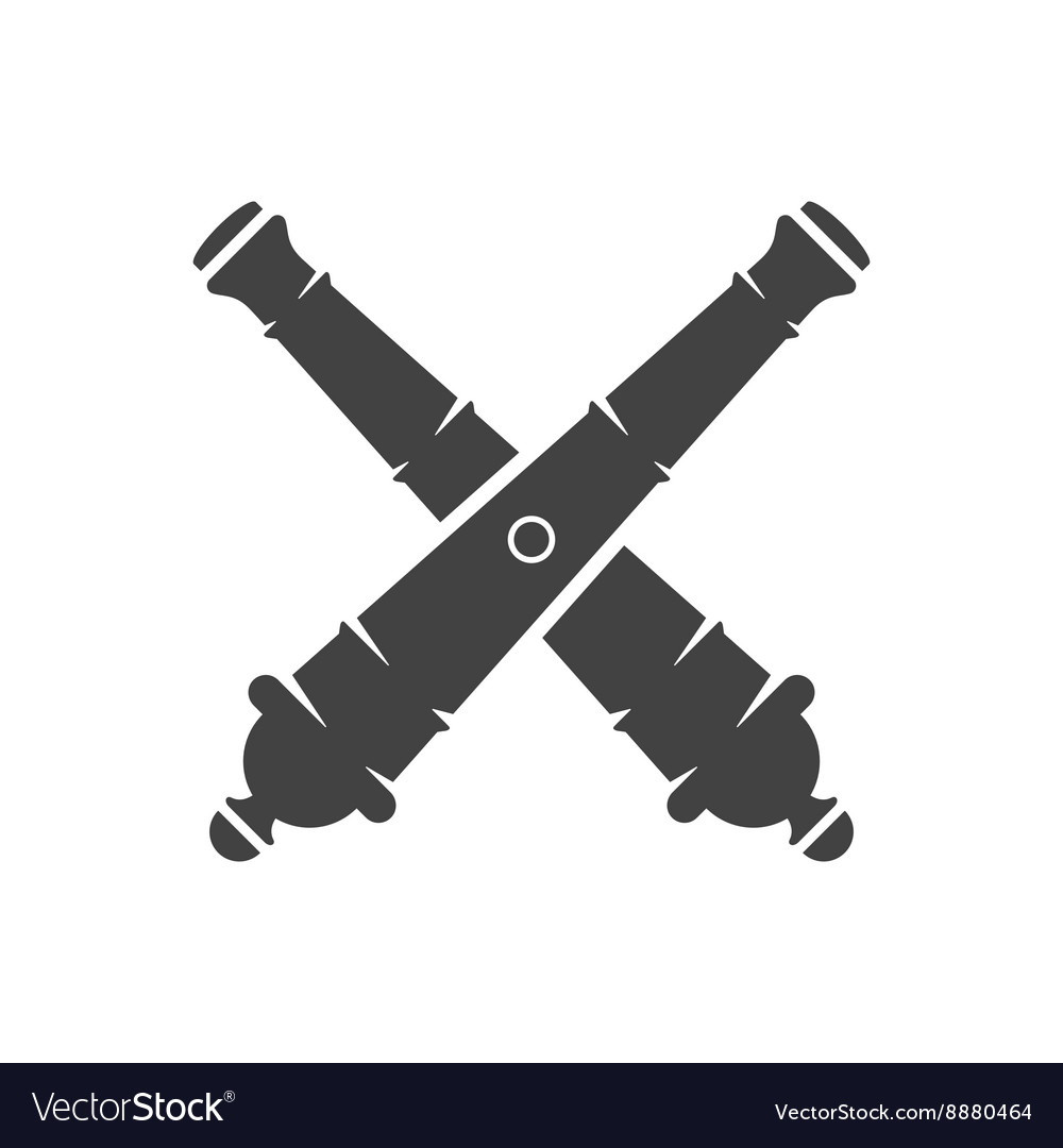 Two Cannons Royalty Free Vector Image Vectorstock