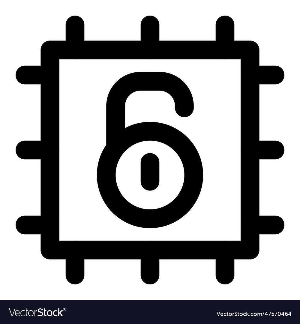 Unlocked processor for increasing clock speed Vector Image