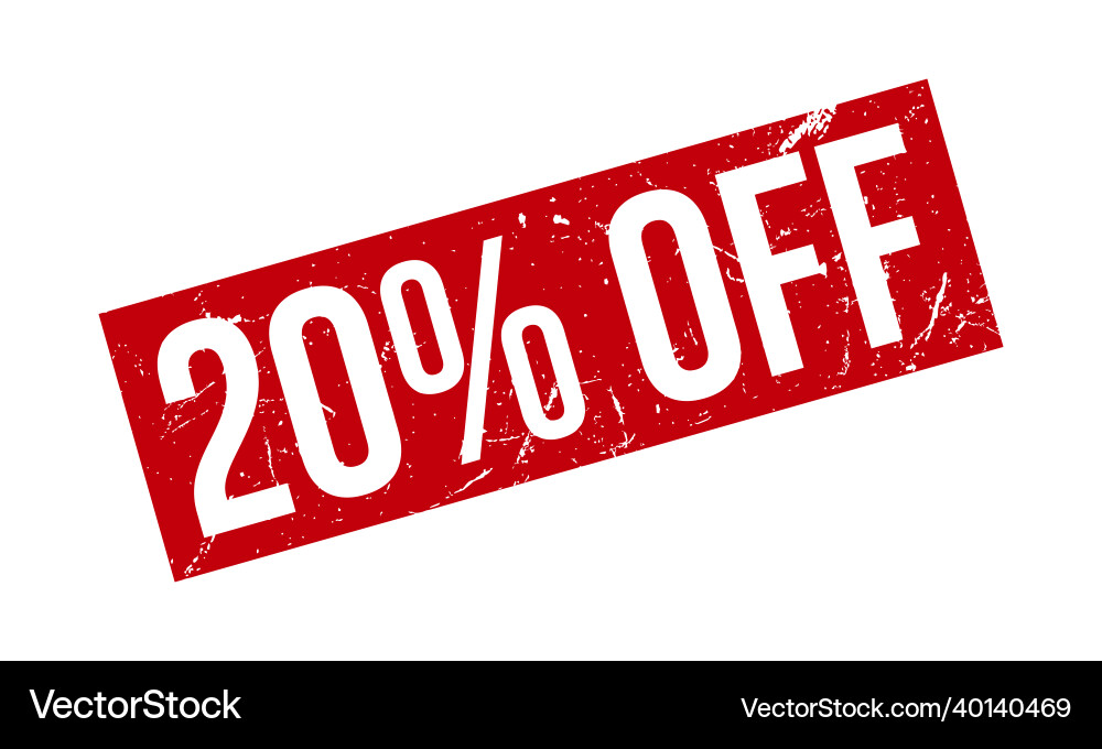 20 off rubber stamp red off rubber grunge Vector Image