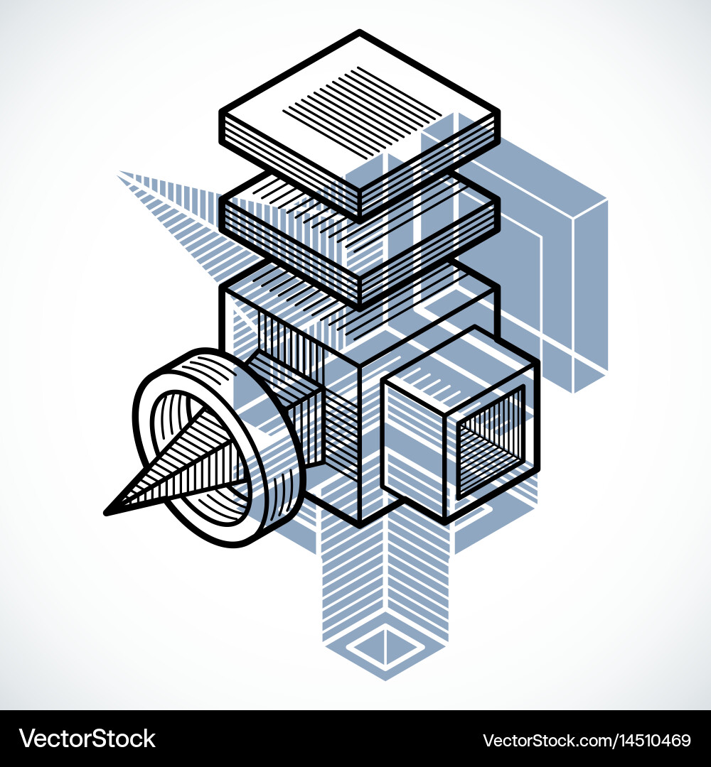 3d design abstract dimensional cube shape Vector Image