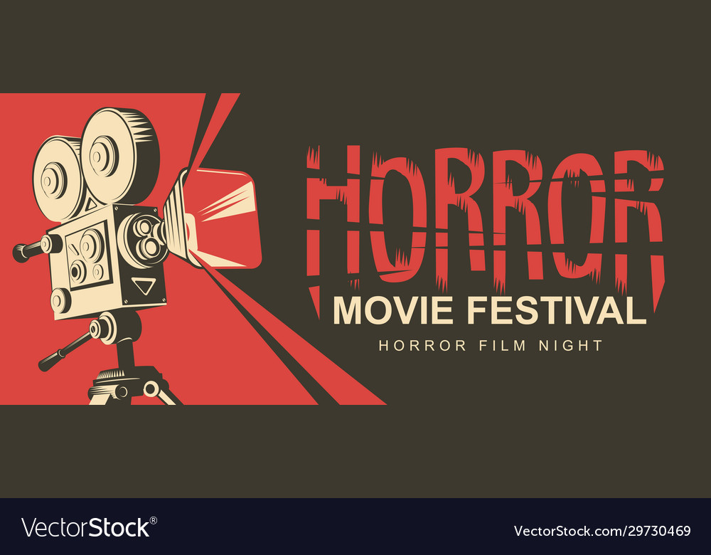 Horror movie festival scary cinema poster Vector Image