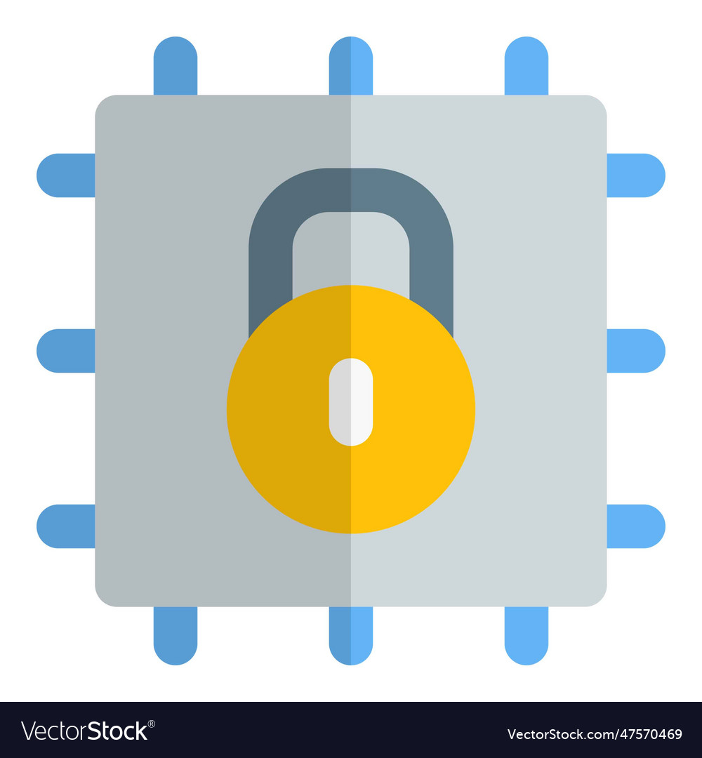 Locked processor to be used in cpu Royalty Free Vector Image