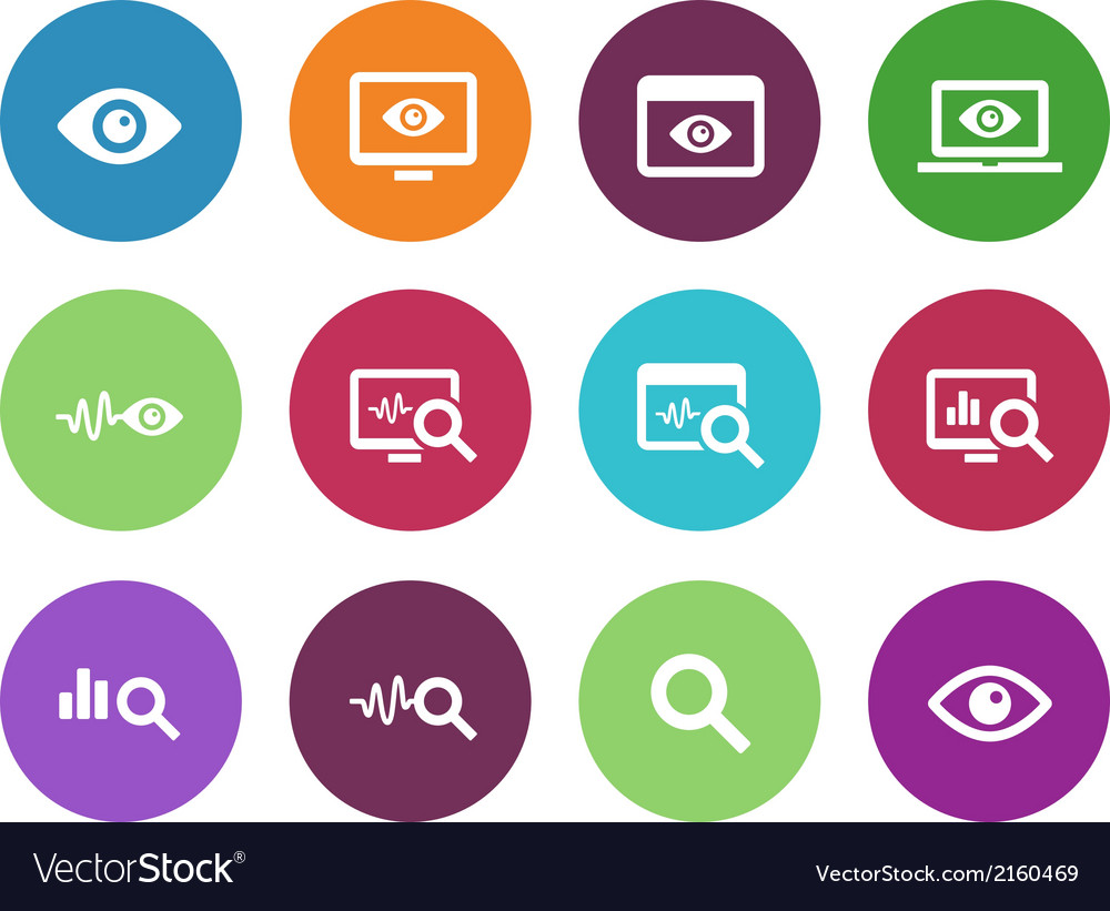 Monitoring circle icons on white background Vector Image