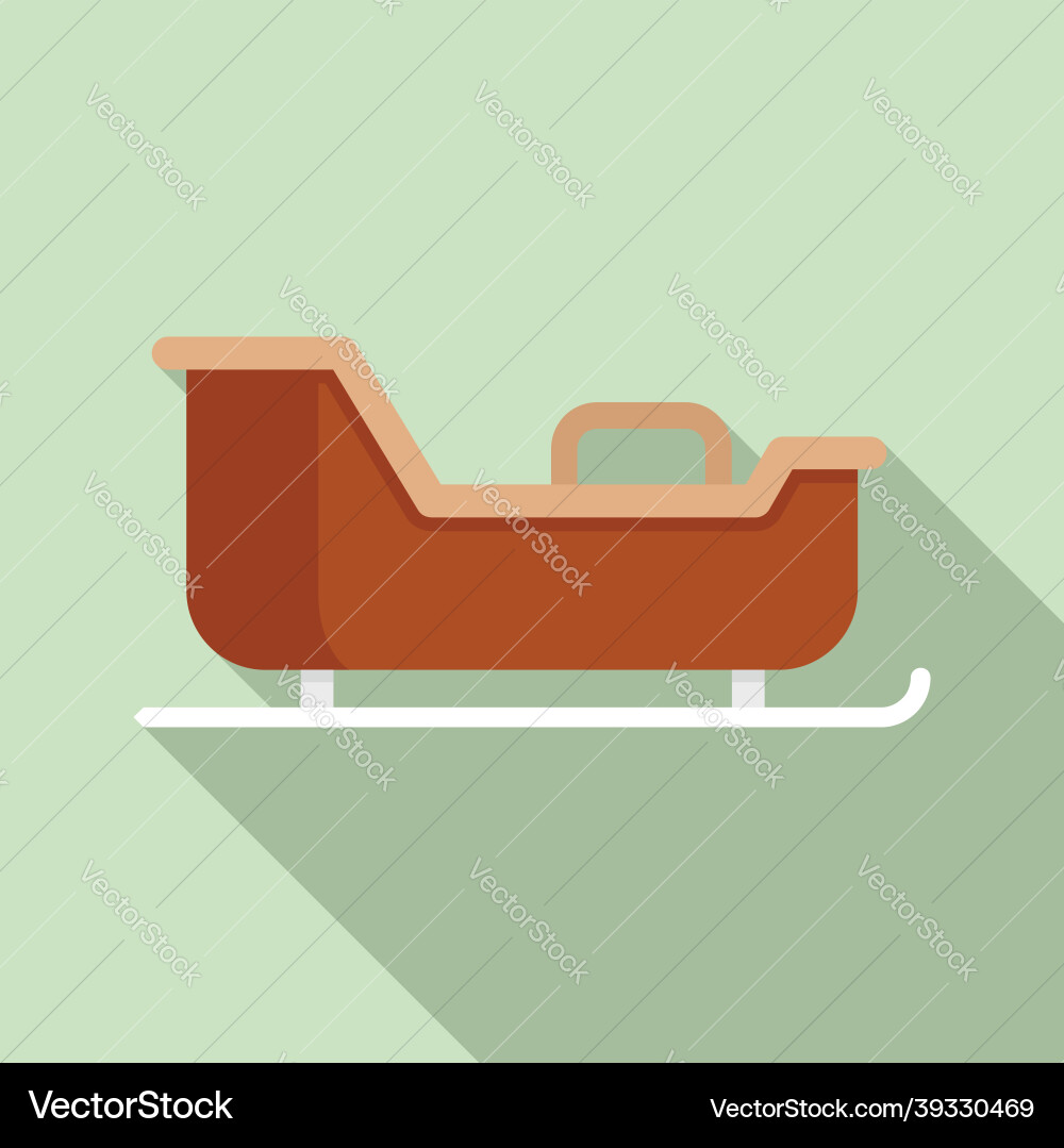 Sleigh carriage icon flat christmas sledge Vector Image