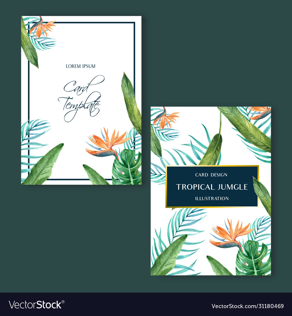 Tropical card invitatoin design summer