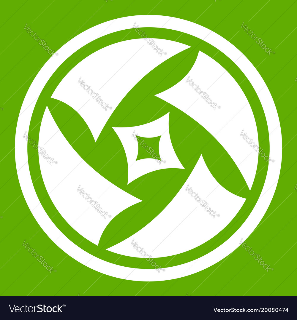 Covered objective icon green Royalty Free Vector Image