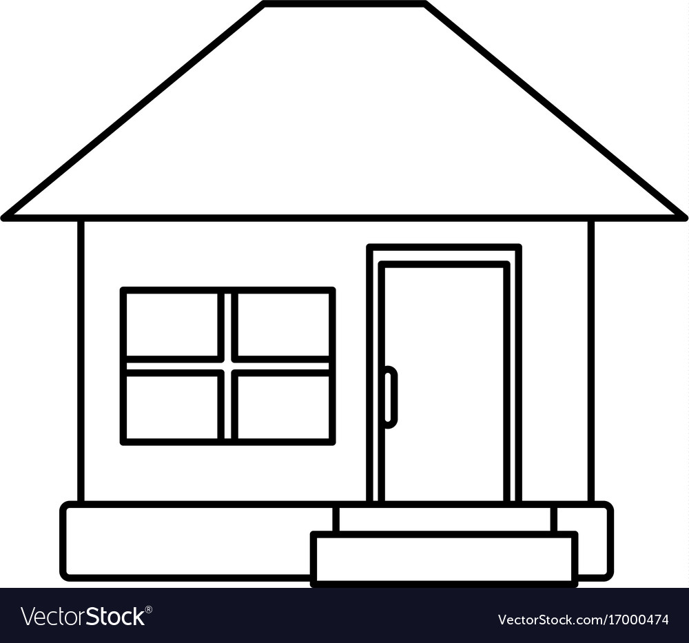 House facade small steps architecture outline icon