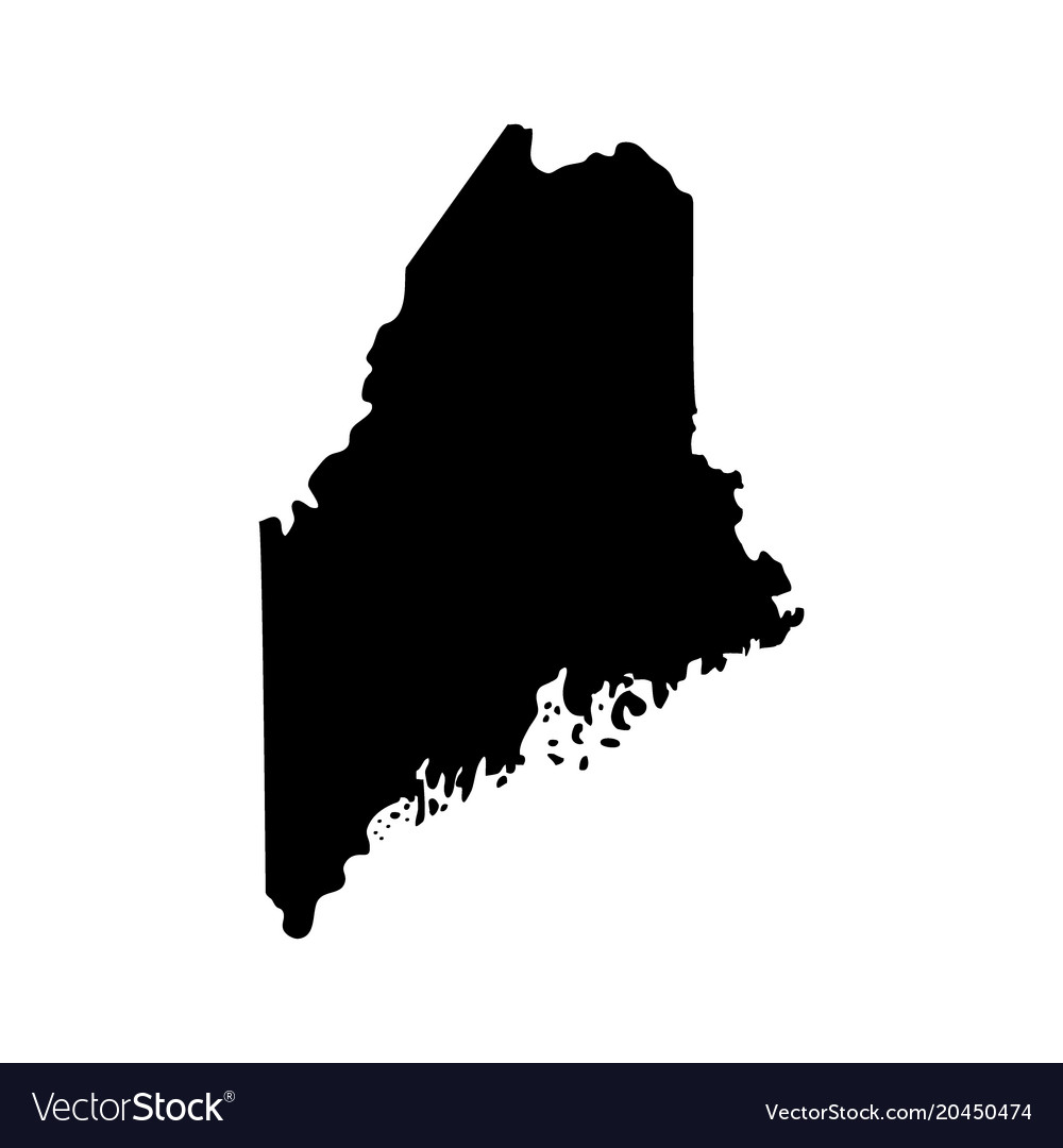 Map of the us state maine Royalty Free Vector Image