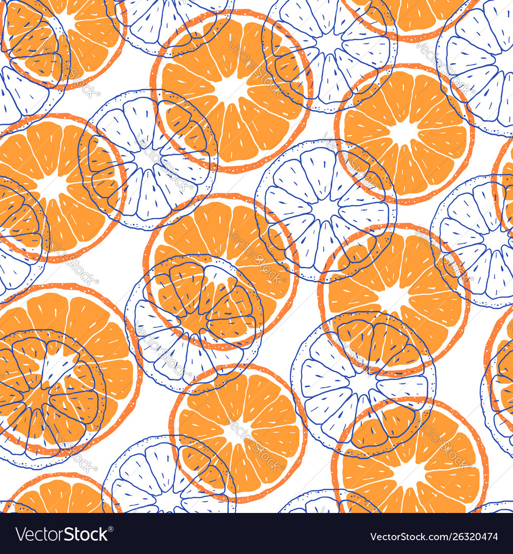 Pattern with orange slices