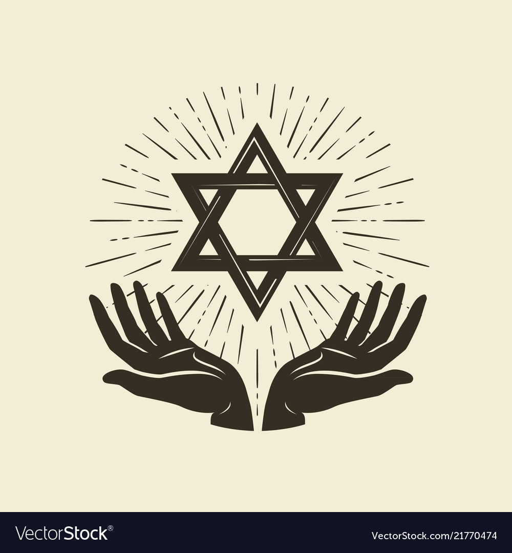 Star of david symbol israel or judaism emblem Vector Image