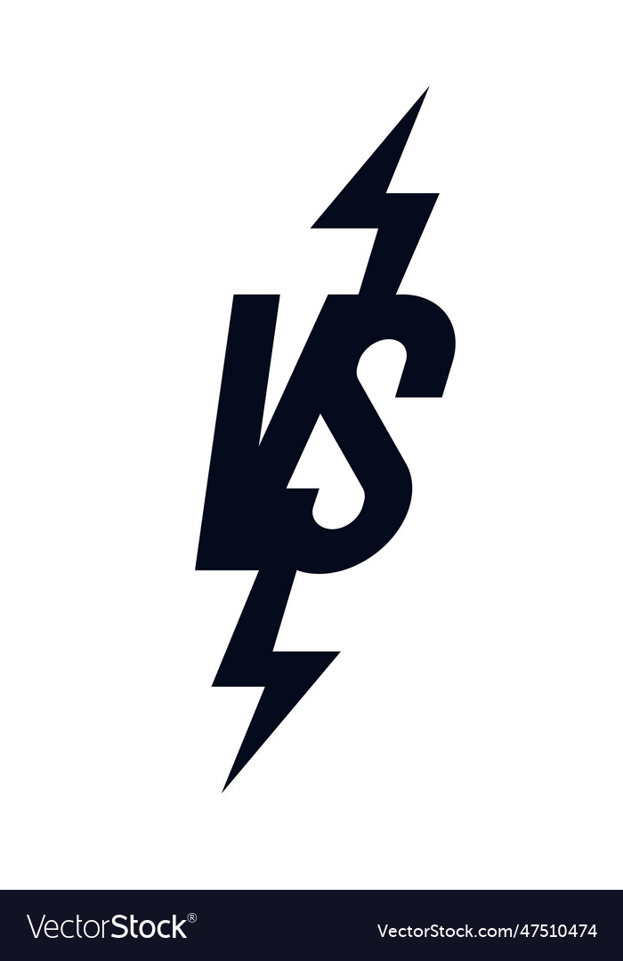 Versus sign modern style black color isolated on Vector Image
