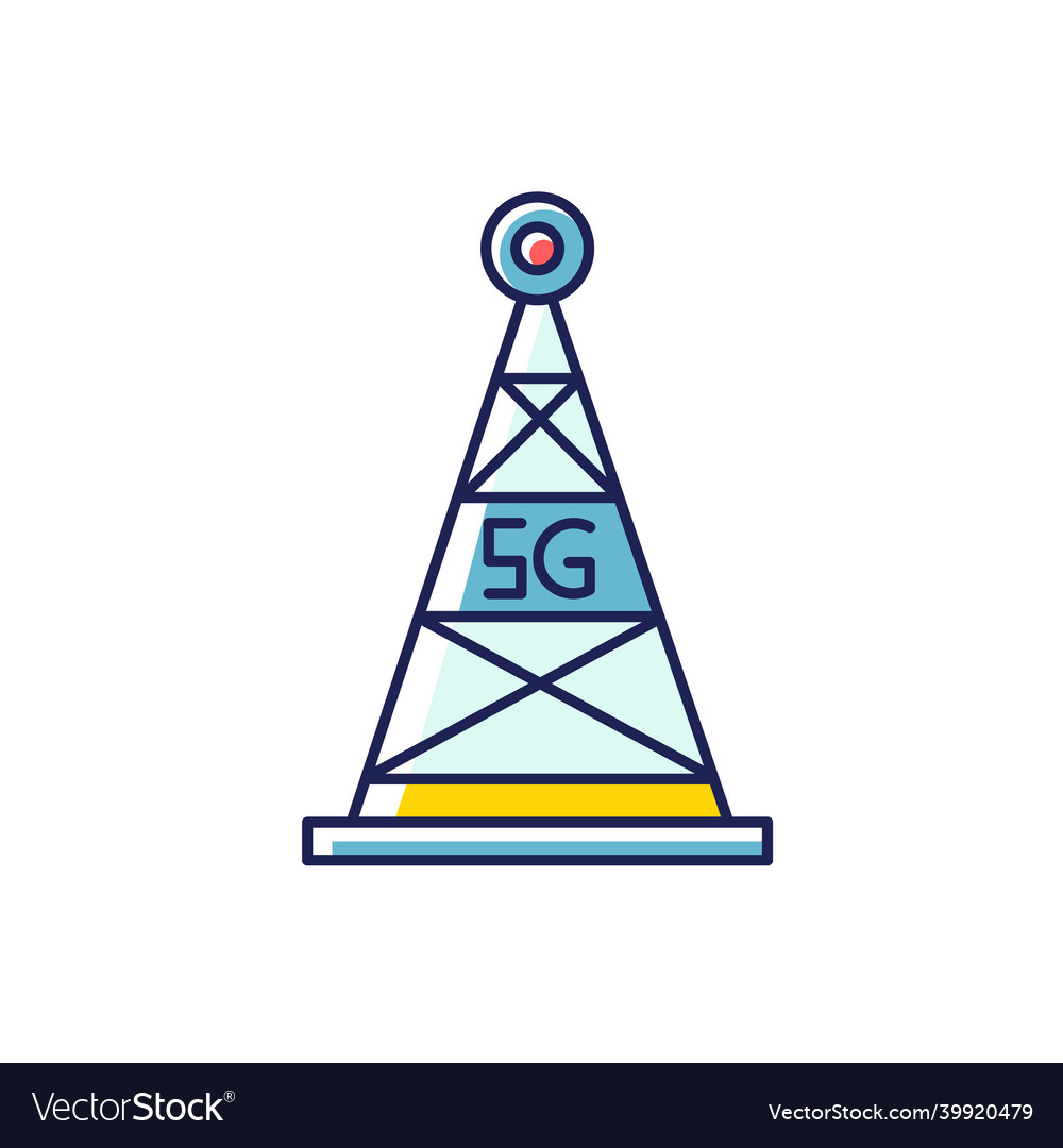 5g cell tower rgb color icon antenna signal Vector Image