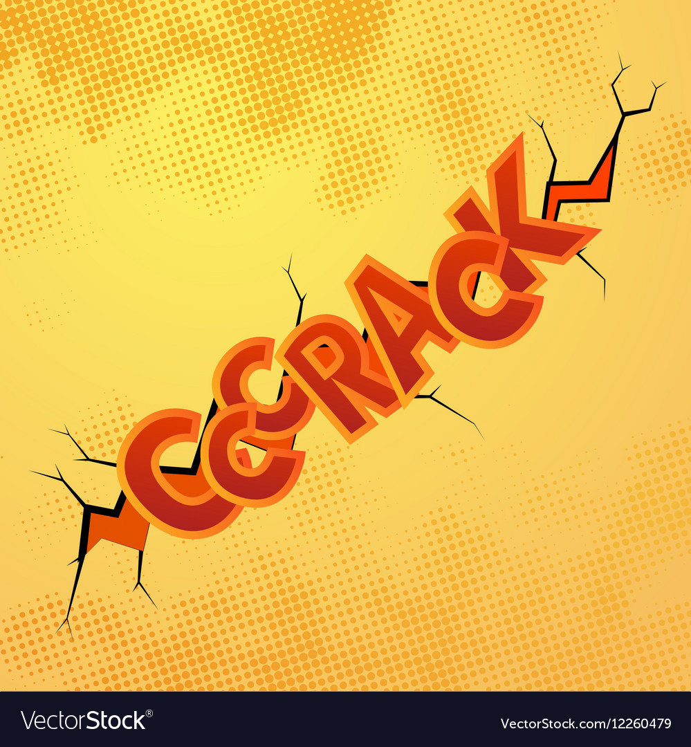 Crack Comics Sound Effect With Halftone Pattern Vector Image crack-comics-sound-effect-with-halftone-pattern-vector-image