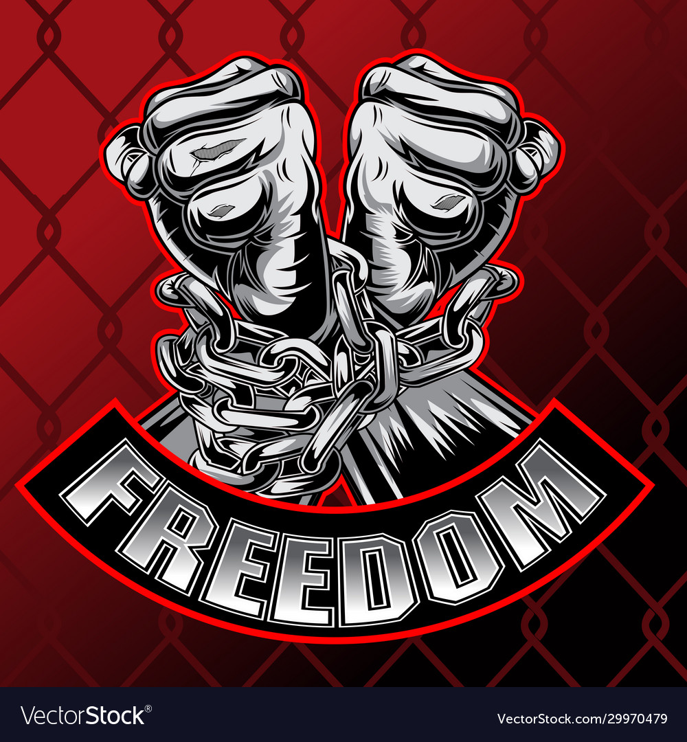 Drawing hand chain protest freedom red change Vector Image