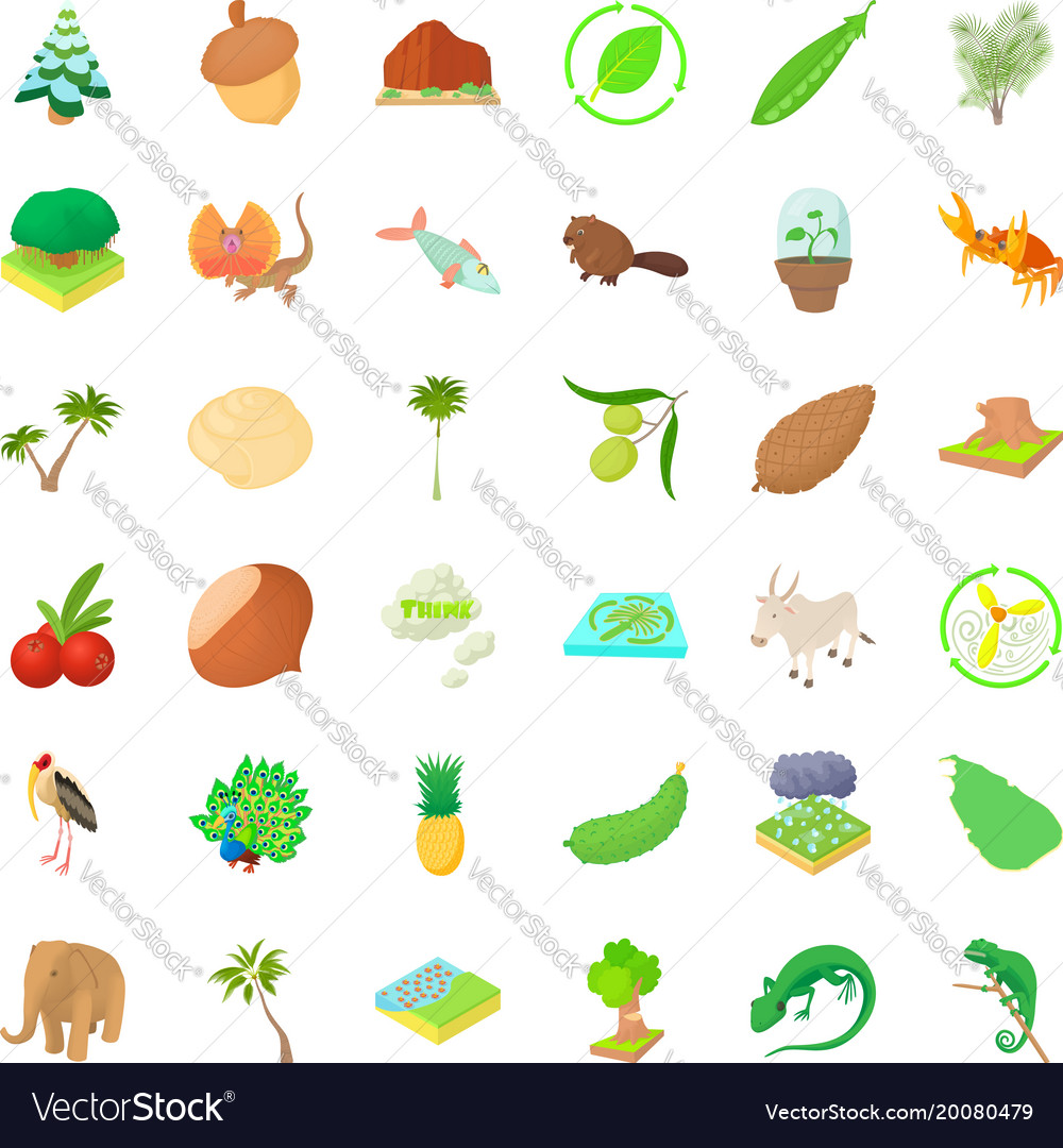 Natural resource wealth icons set cartoon style Vector Image Natural resource wealth icons set cartoon style Vector Image