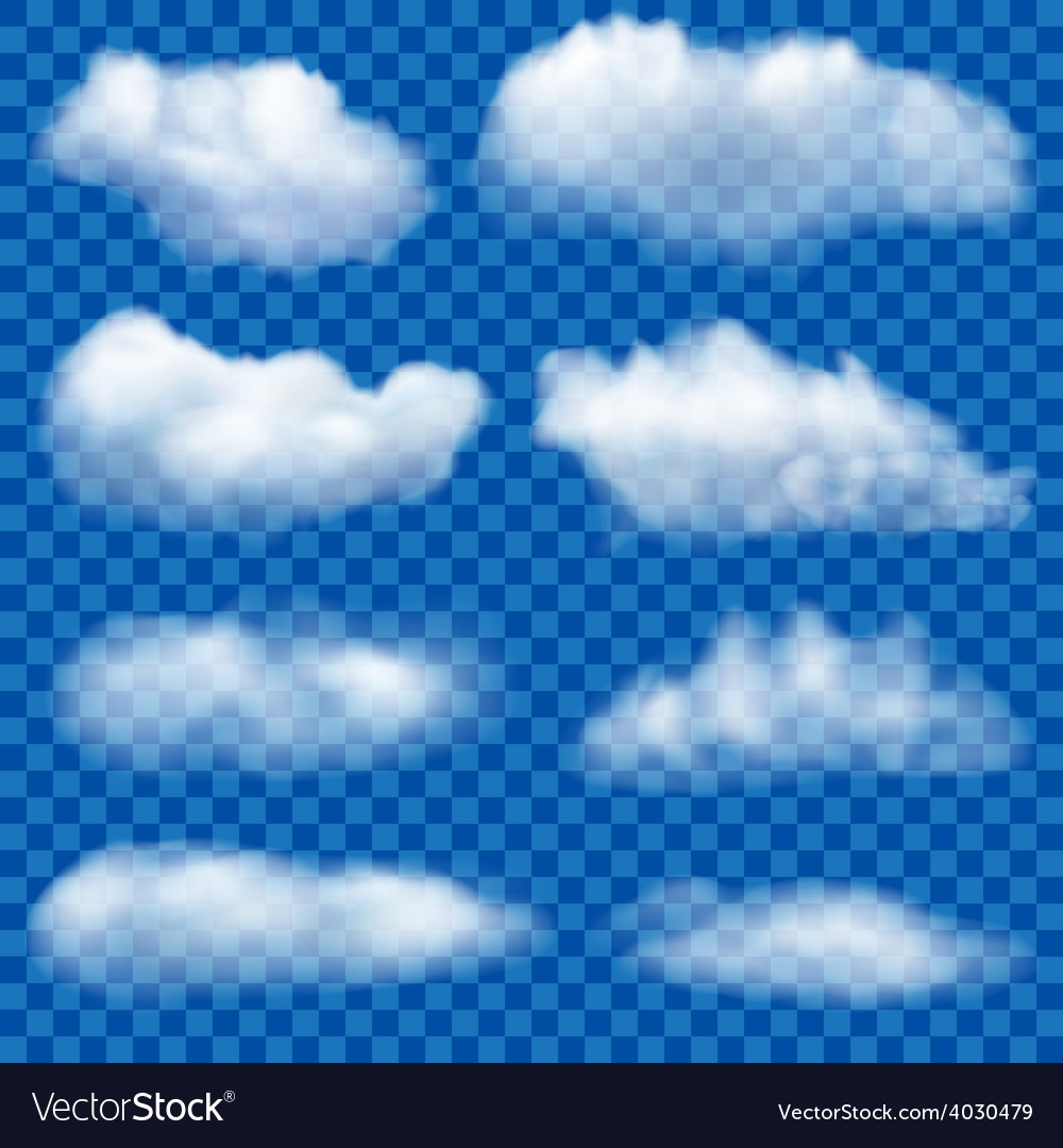 Set Of Transparent Clouds Royalty Free Vector Image