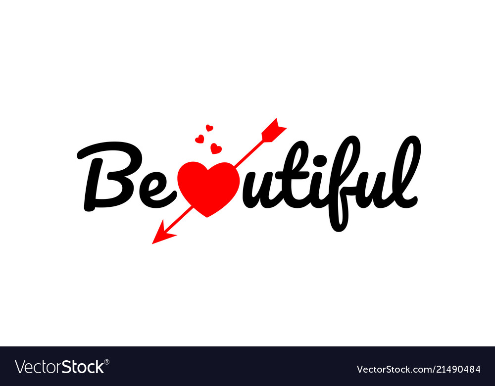 Download Beautiful word text typography design logo icon Vector Image