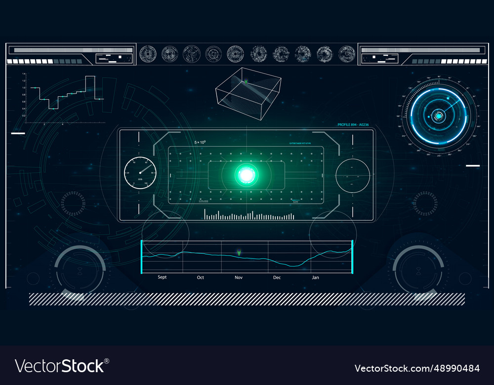 Digital hud interface grid Royalty Free Vector Image