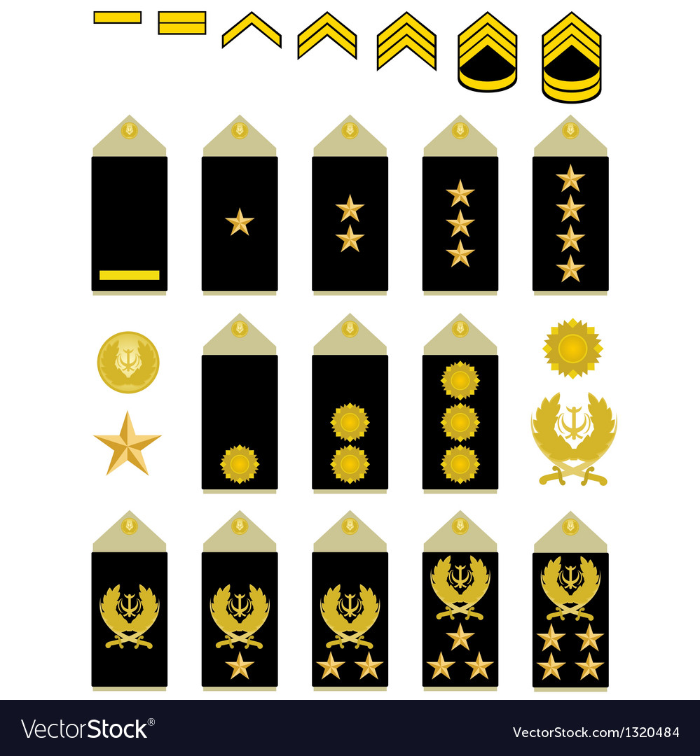 Insignia iranian army Royalty Free Vector Image