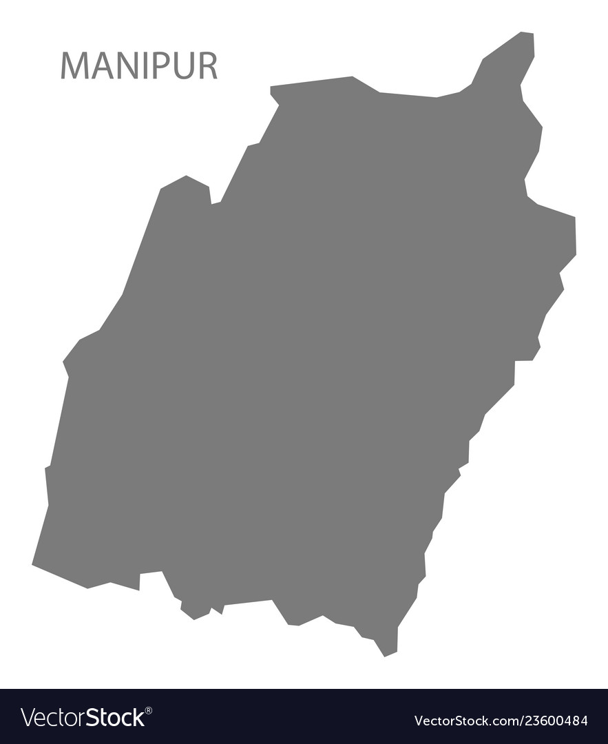 Manipur india map grey Royalty Free Vector Image