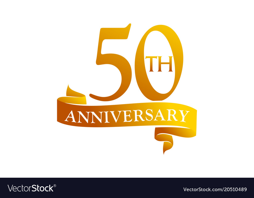 50 Year Ribbon Anniversary Royalty Free Vector Image