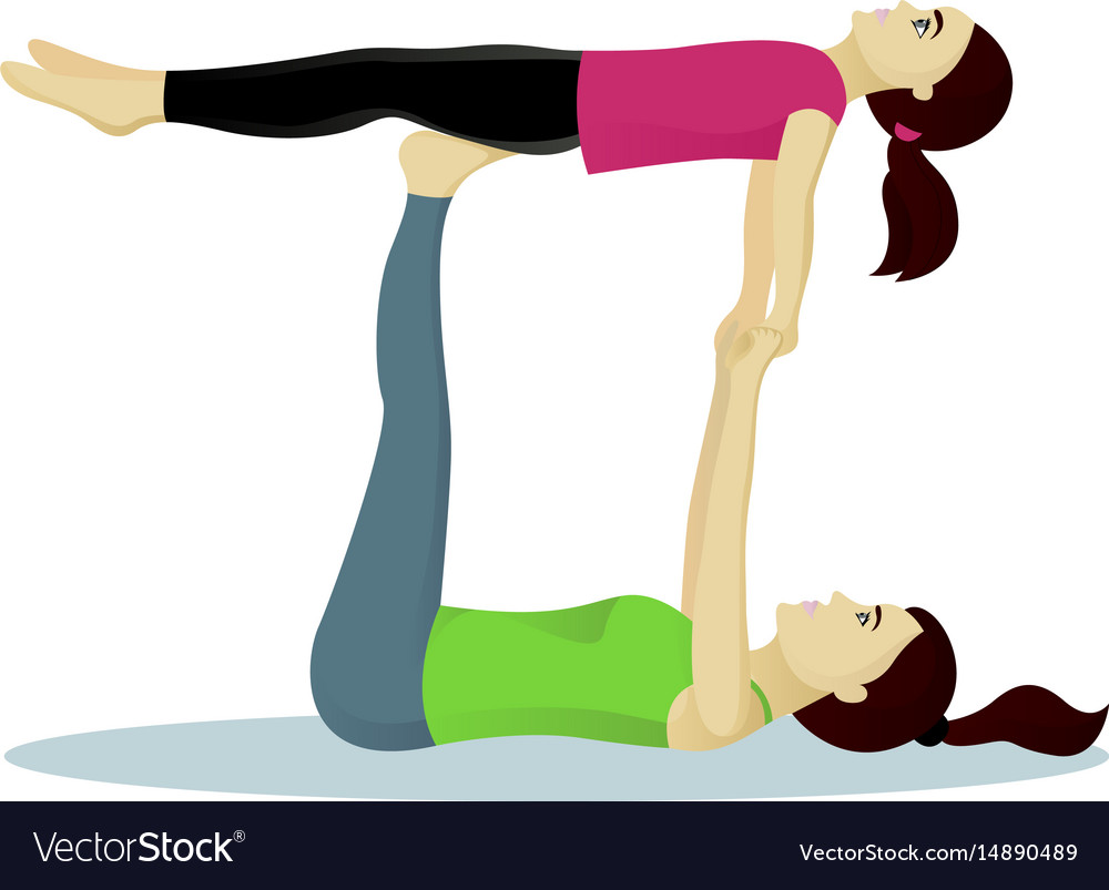 Acro yoga with child Royalty Free Vector Image