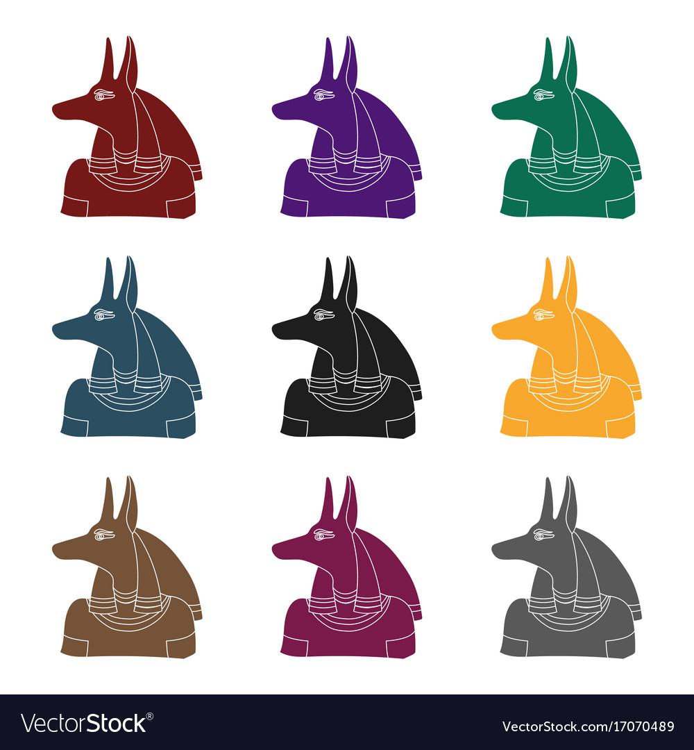 Anubis icon in black style isolated on white Vector Image