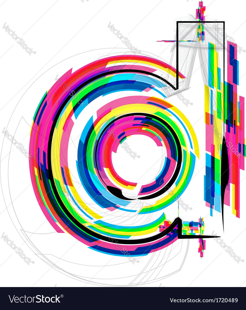 Colorful Font Letter D Royalty Free Vector Image