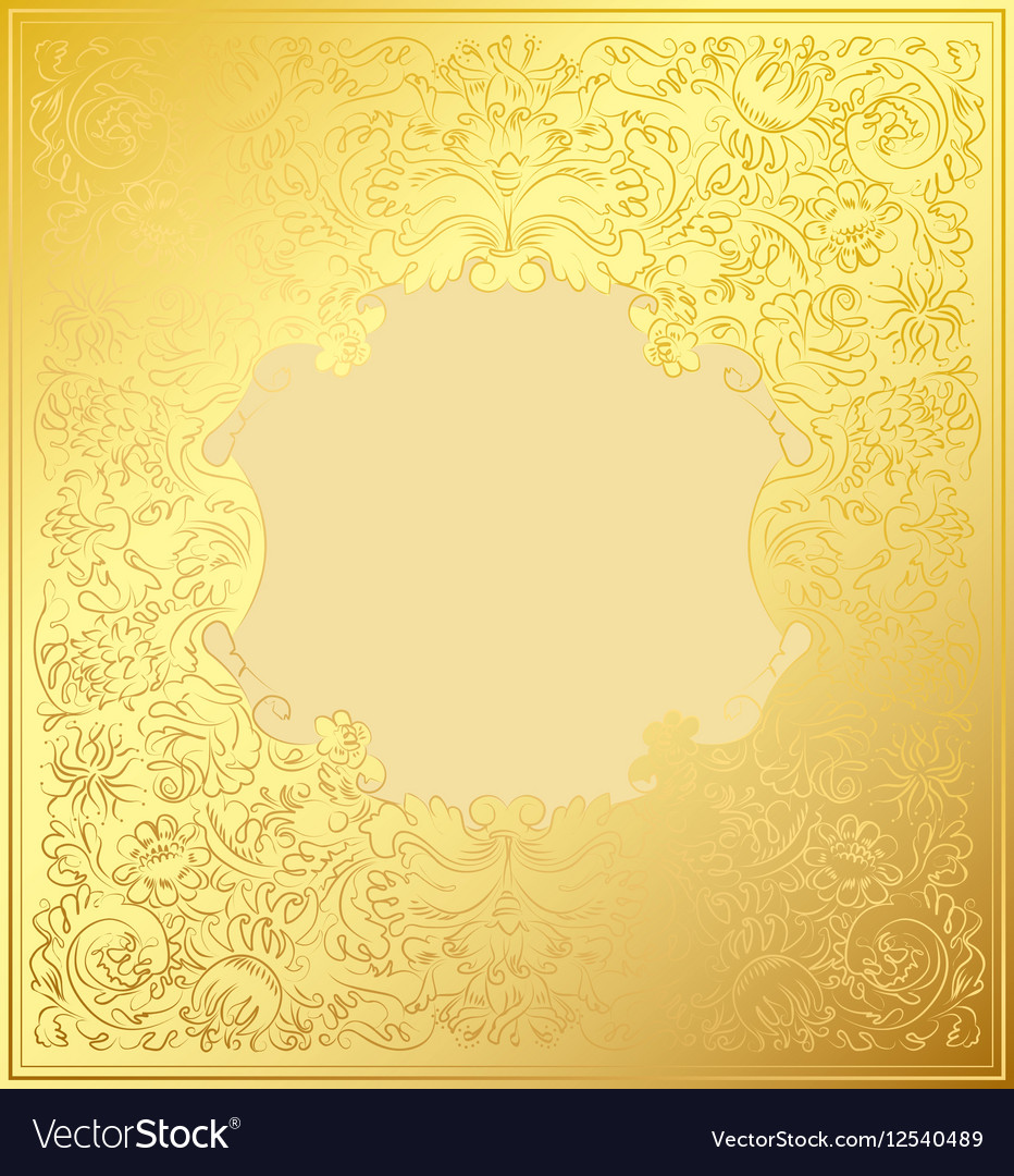 Gold decorative ornament luxury floral wallpaper