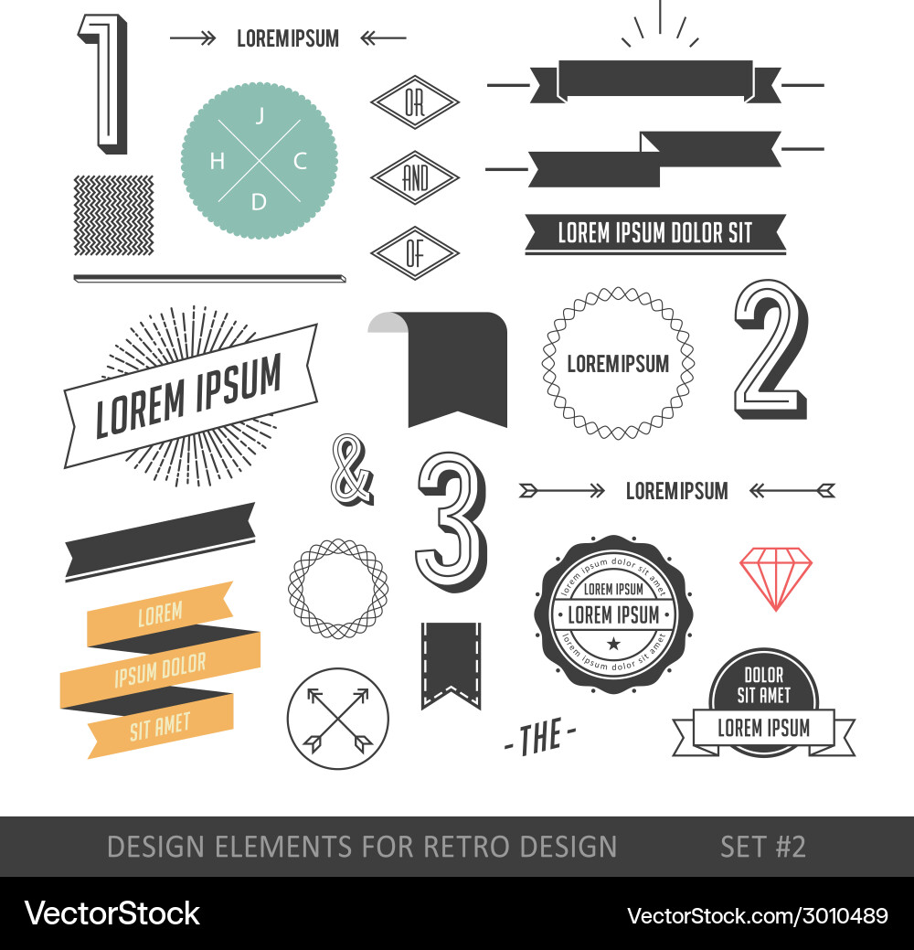Hipster elements Royalty Free Vector Image - VectorStock