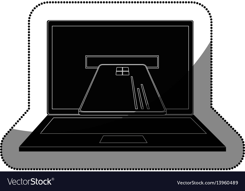 Laptop computer with credit card isolated icon Vector Image