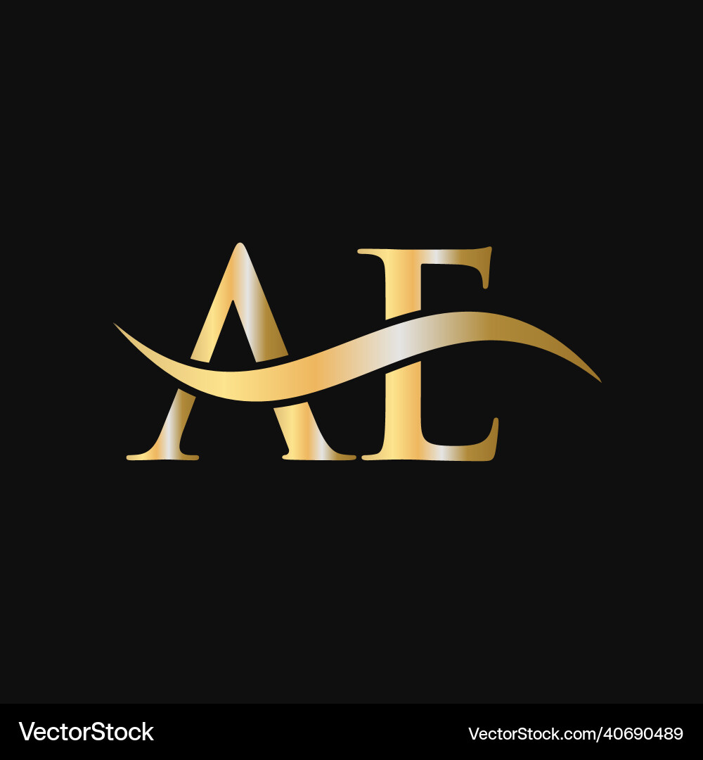 Letter ae logo sign design template a e Royalty Free Vector