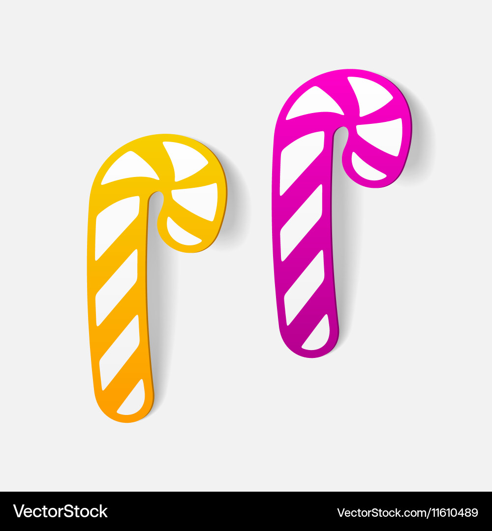 Realistic design element candy cane Royalty Free Vector