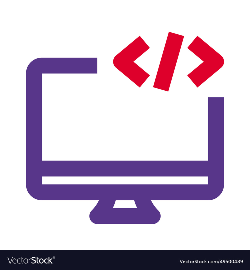 Scripting and programming executed on desktop Vector Image