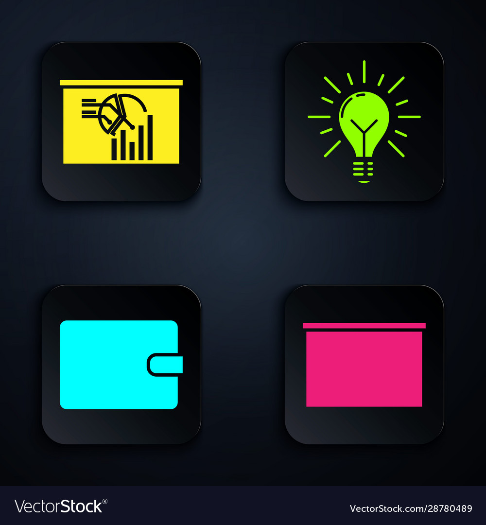 Set chalkboard board with graph chart wallet Vector Image