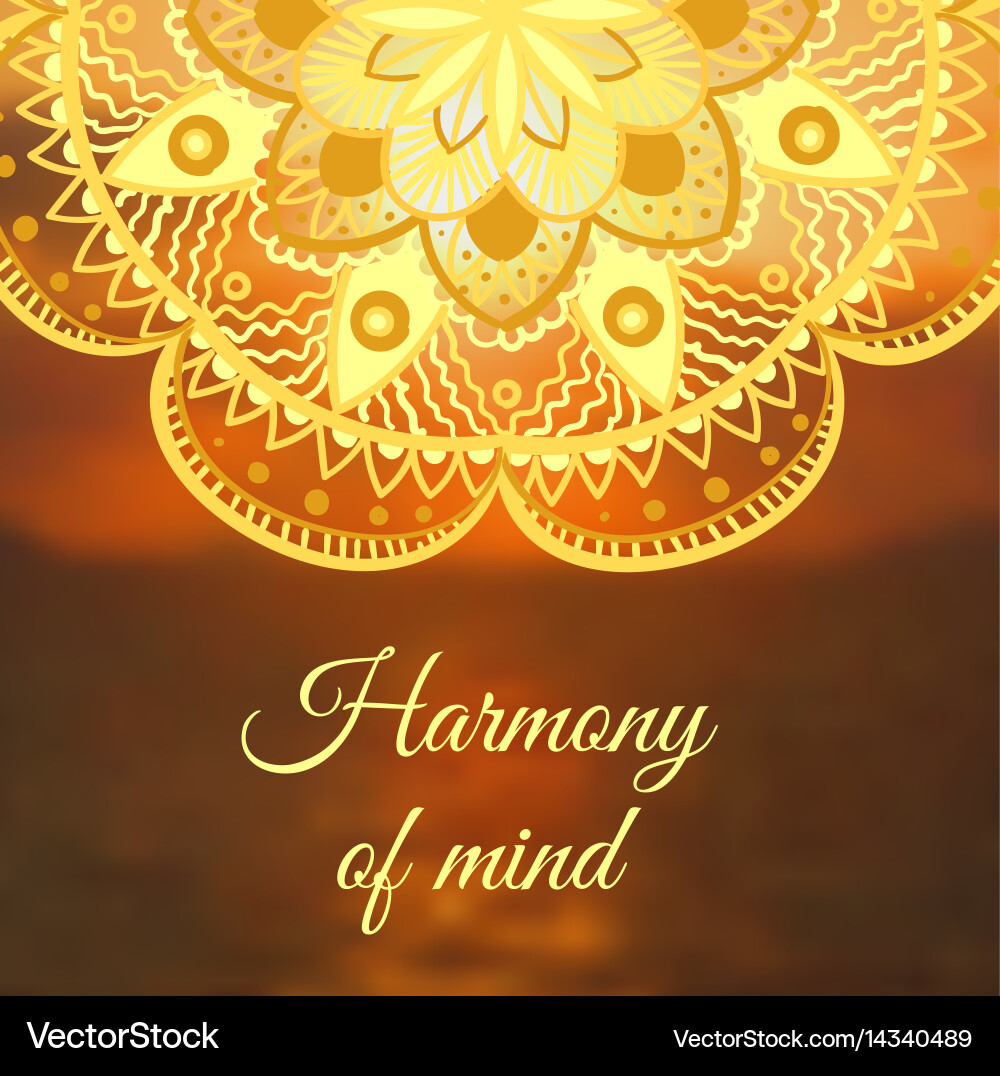 Yoga Banner With Mandala Royalty Free Vector Image