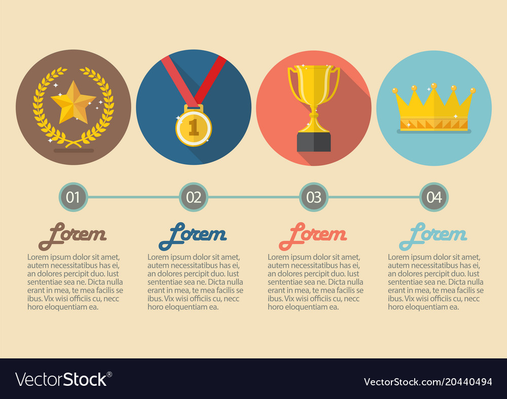 Achievements Icon Concept Infographic Royalty Free Vector