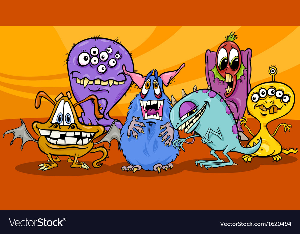 Cartoon monsters group