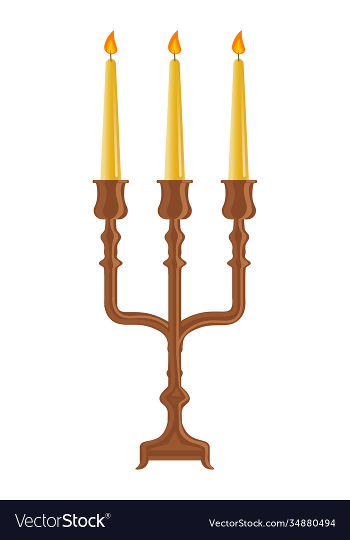 Classic candelabra isolated on white background Vector Image