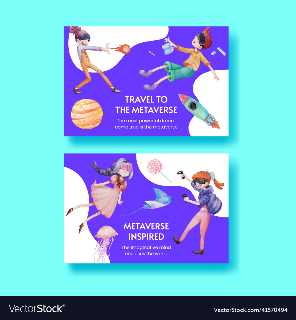 Facebook template with metaverse technology Vector Image