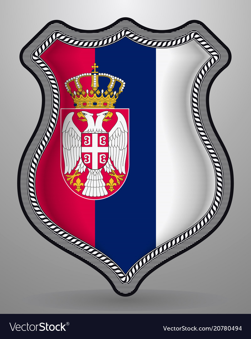 Flag of serbia badge and icon Royalty Free Vector Image