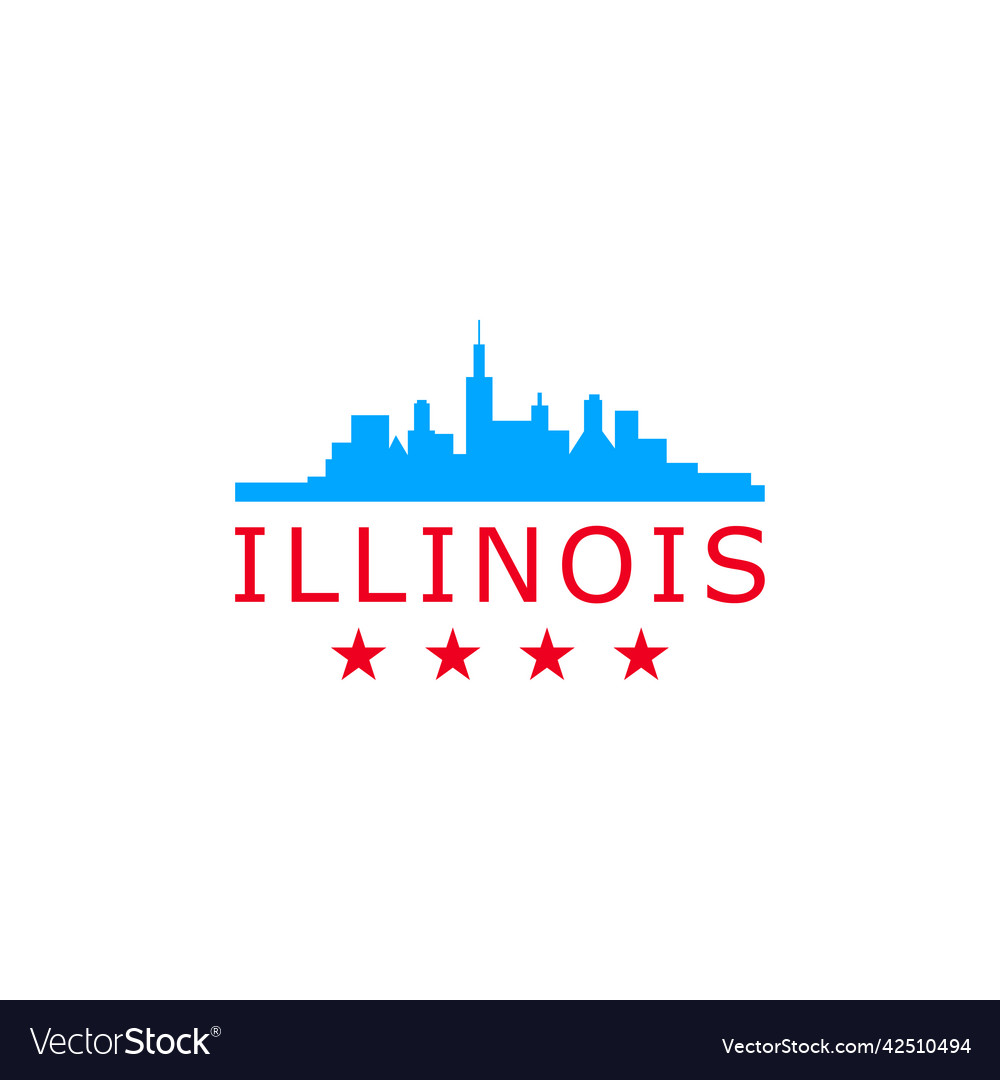 Illinois logo design city icon Royalty Free Vector Image